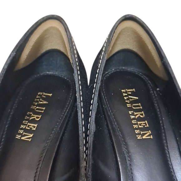 Lauren Ralph Lauren Bernee Black Suede Wedge – Size 10B - Picture 15 of 16